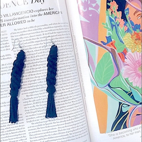 🆓w/$👋🏻Made Macrame 4ply Round Landyard Earrings - Picture 9 of 16